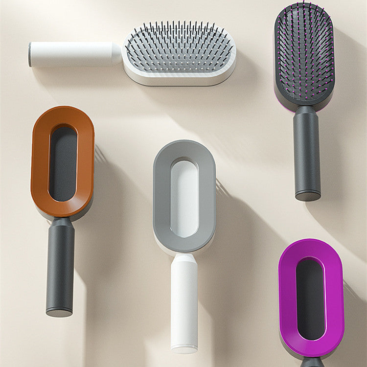 Self Cleaning Hair Brush For Women One-key Cleaning Hair Loss Airbag Massage Scalp Comb Anti-Static Hairbrush Louisiana Mart
