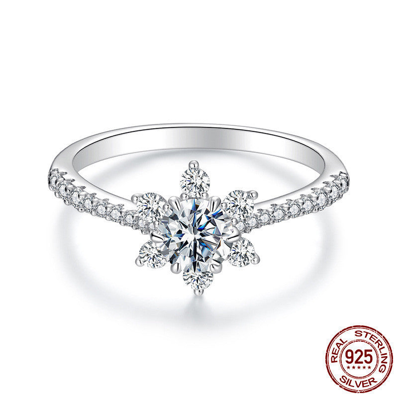 Silver Ziyun Original Shining Six Claw Moissanite Ring