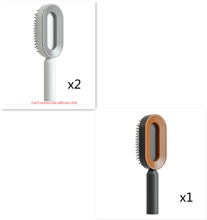 Self Cleaning Hair Brush For Women One-key Cleaning Hair Loss Airbag Massage Scalp Comb Anti-Static Hairbrush Louisiana Mart