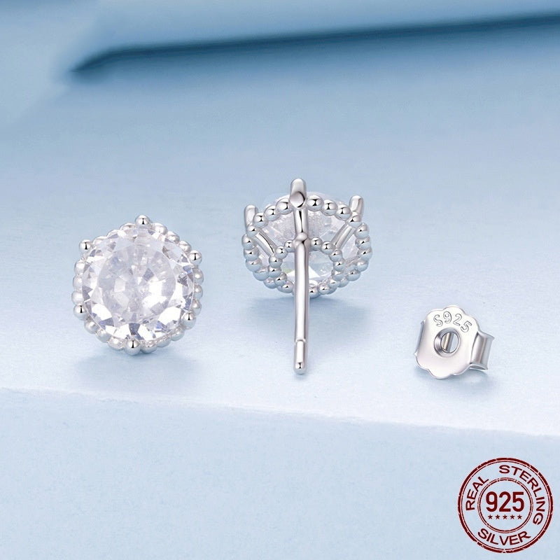 Simple Elegant S925 Sterling Silver Fashion Ear Studs Earrings