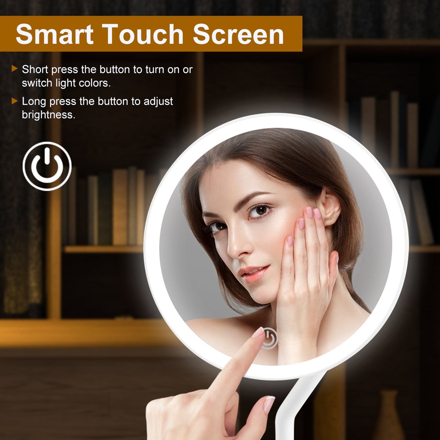 LED lighted magnifying makeup mirror