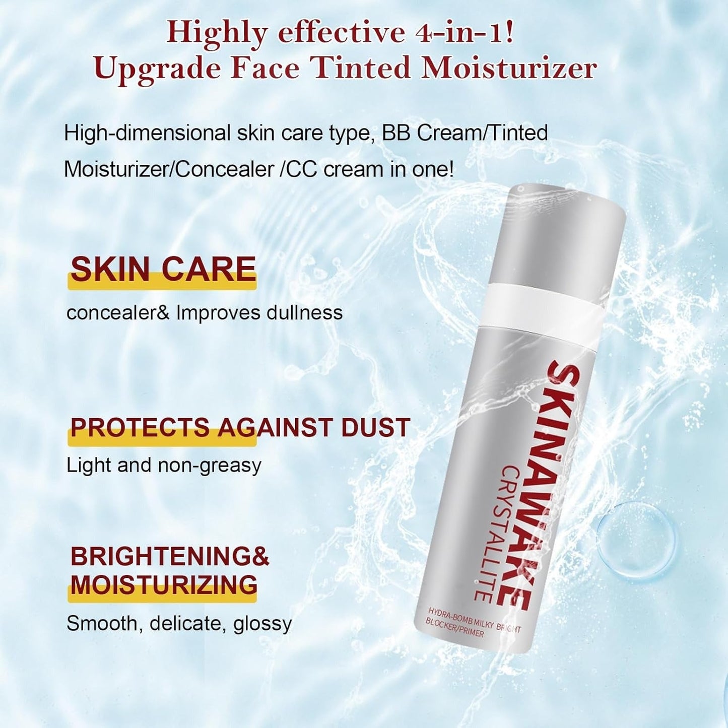 Moisturizing Primer Foundation With Hyaluronic Acid & Vitamin B5 For Sensitive Skin - Light Coverage Brightening Universal Shade Louisiana Mart