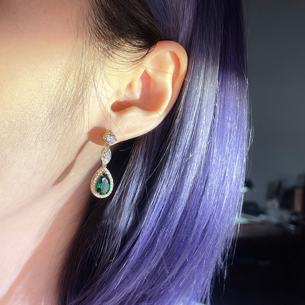 Huitan Vintage Court Style Water Drop Earrings