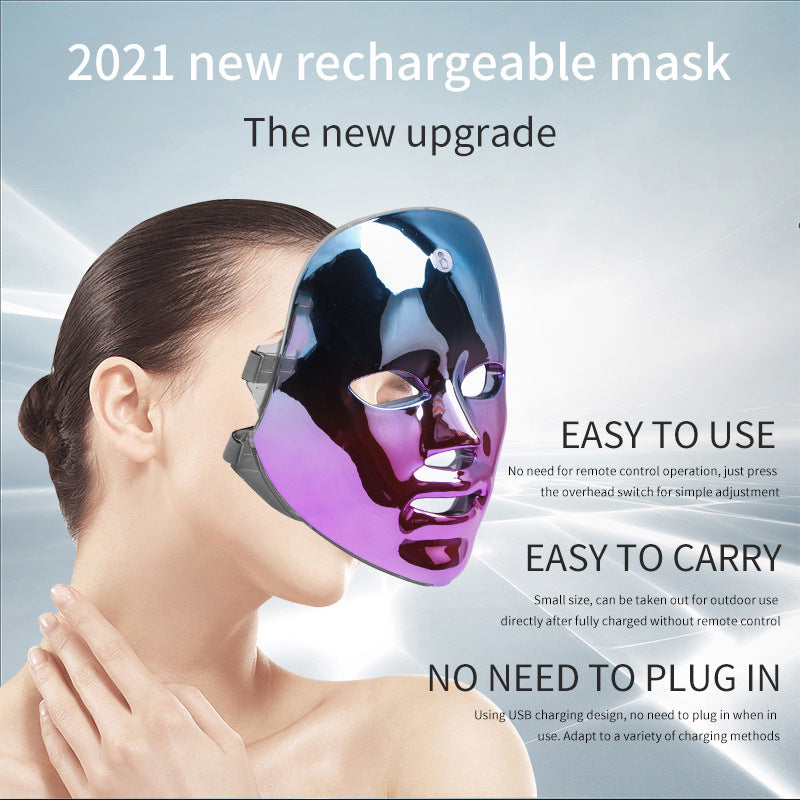 LED Rechargeable Face Mask Acne And Freckles Led Color Light Mask Louisiana Mart