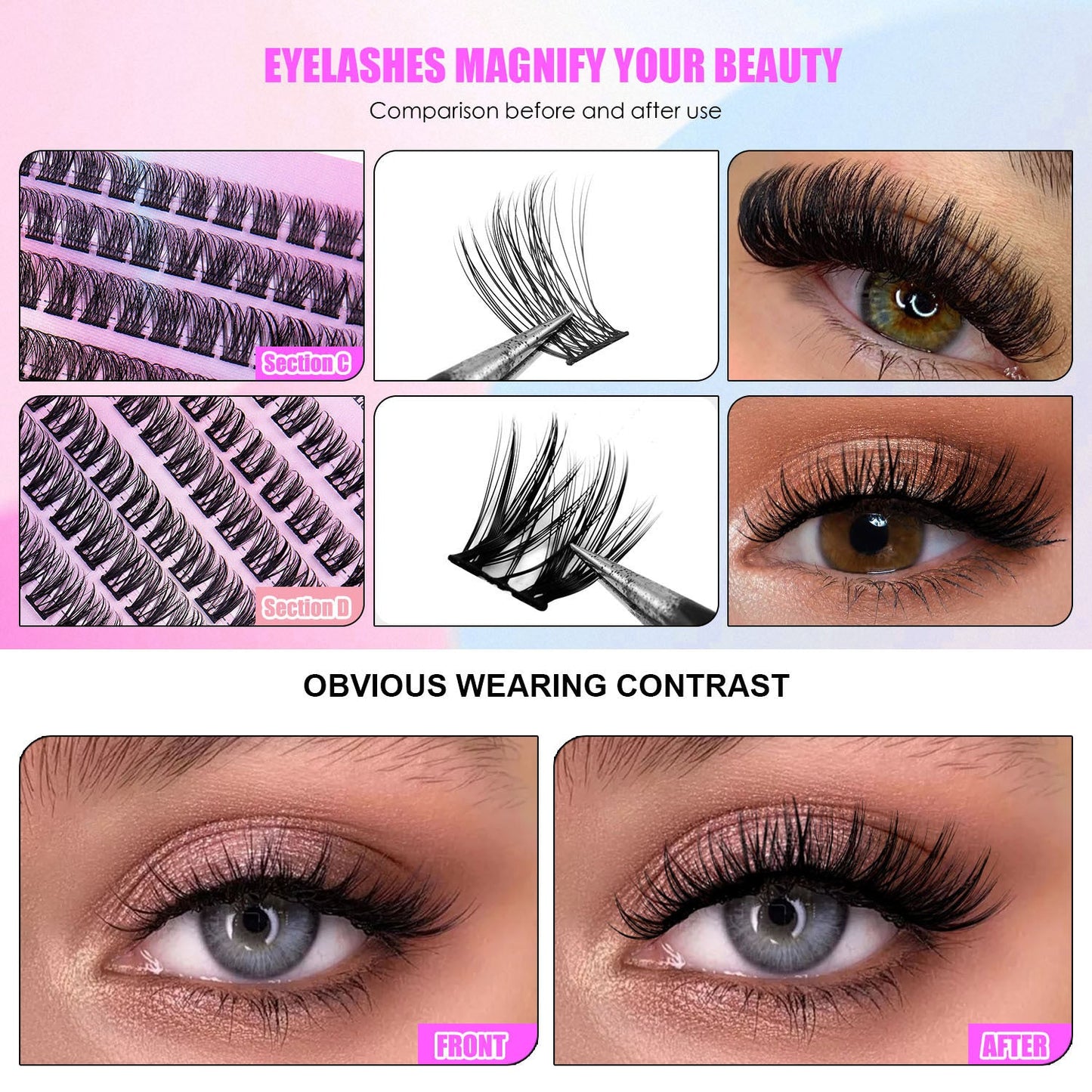 Cluster Lashes – 12 Rows of 150 Segmented Lash Clusters Louisiana Mart
