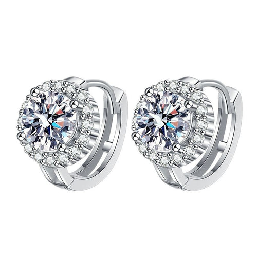 S925 Sterling Silver Moissanite Earrings For Women SUNFLOWER Ear Clip