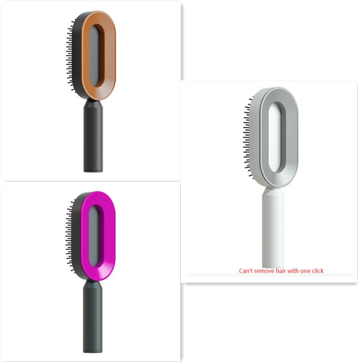 Self Cleaning Hair Brush For Women One-key Cleaning Hair Loss Airbag Massage Scalp Comb Anti-Static Hairbrush Louisiana Mart