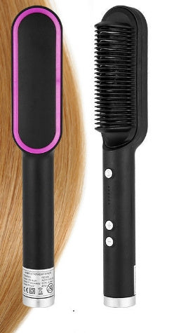New 2 In 1 Hair Straightener Hot Comb Negative Ion Curling Tong Dual-purpose Electric Hair Brush Louisiana Mart