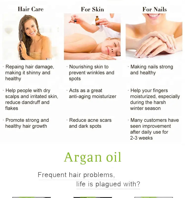 Natural Argan Hair Oil 100mL Deep Moisturizing Hair Conditioner Reduce Frizz and Dandruff Louisiana Mart