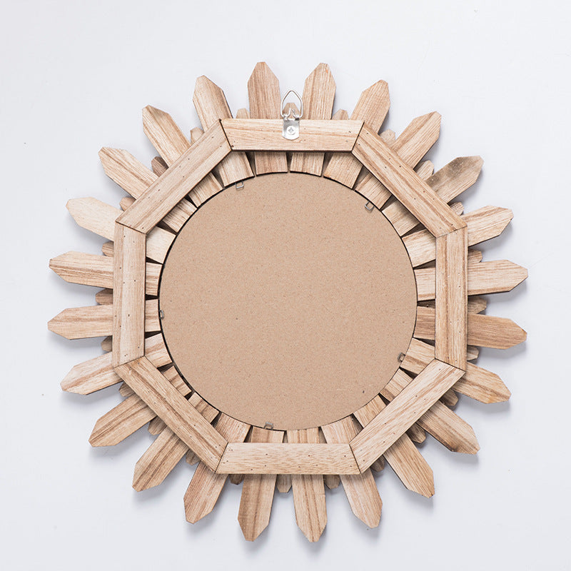 European-style Solid Wood Handmade Finish Hanging Mirror Homestay Hotel Entrance Decoration Hanging Louisiana Mart