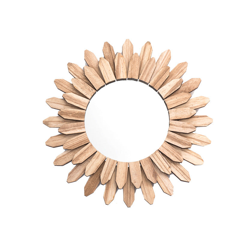 European-style Solid Wood Handmade Finish Hanging Mirror Homestay Hotel Entrance Decoration Hanging Louisiana Mart