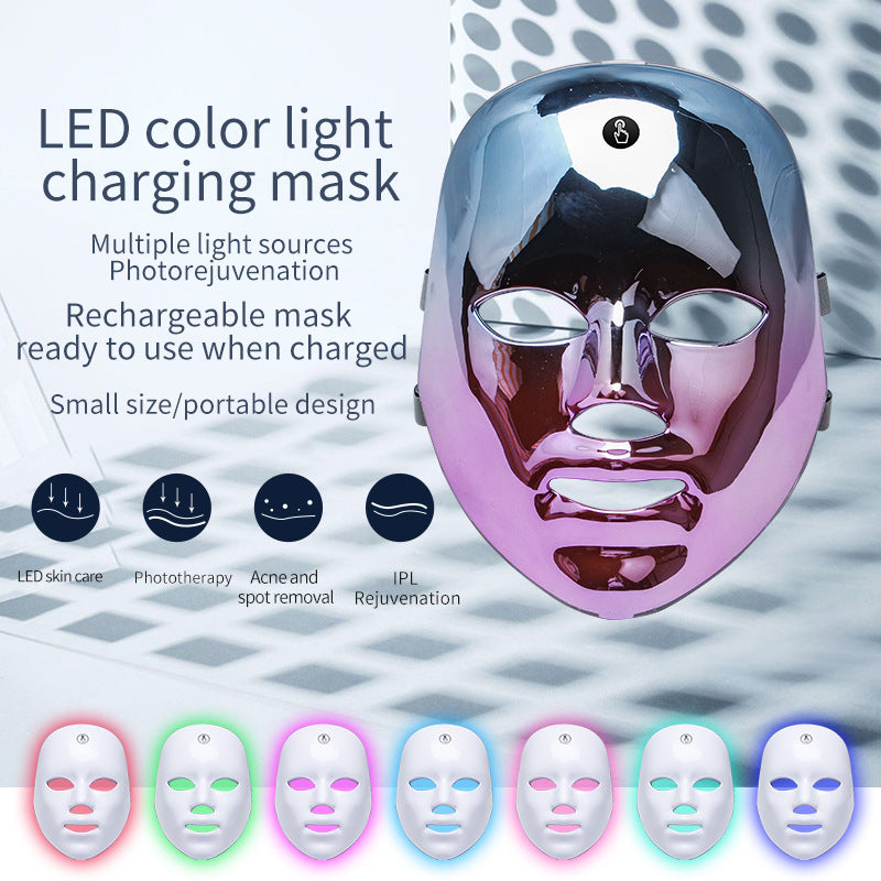 LED Rechargeable Face Mask Acne And Freckles Led Color Light Mask Louisiana Mart