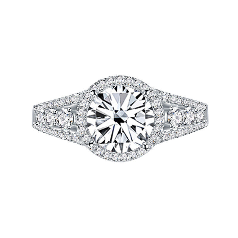 2CT Color Moissanite Ring Sterling Silver S925