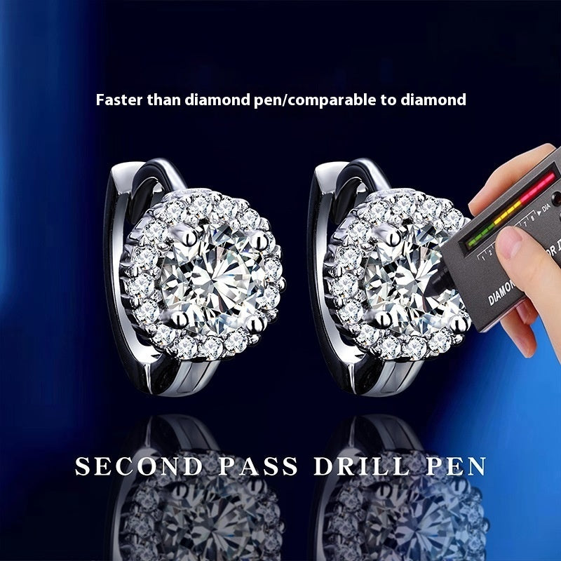 S925 Sterling Silver Moissanite Earrings For Women SUNFLOWER Ear Clip