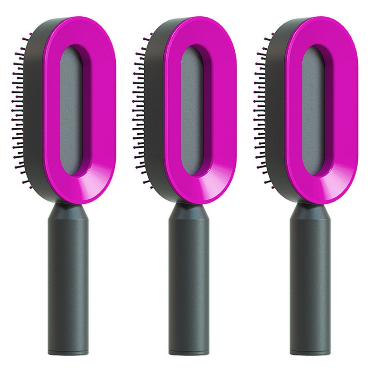 Self Cleaning Hair Brush For Women One-key Cleaning Hair Loss Airbag Massage Scalp Comb Anti-Static Hairbrush Louisiana Mart