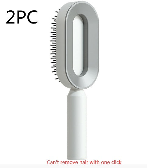 Self Cleaning Hair Brush For Women One-key Cleaning Hair Loss Airbag Massage Scalp Comb Anti-Static Hairbrush Louisiana Mart