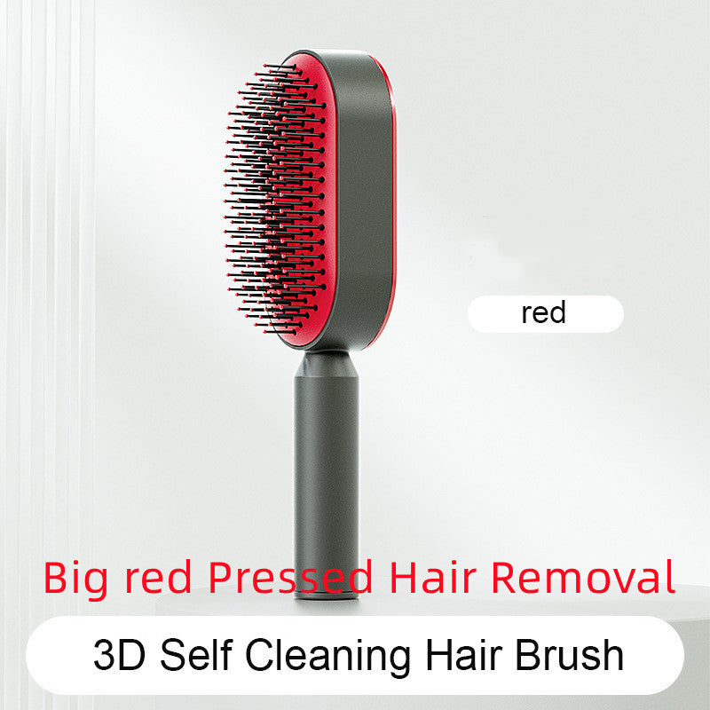 Self Cleaning Hair Brush For Women One-key Cleaning Hair Loss Airbag Massage Scalp Comb Anti-Static Hairbrush Louisiana Mart