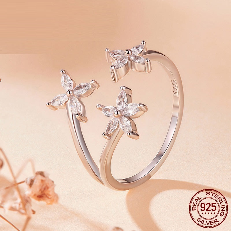All-matching Twin S925 Sterling Silver Ring Bracelet