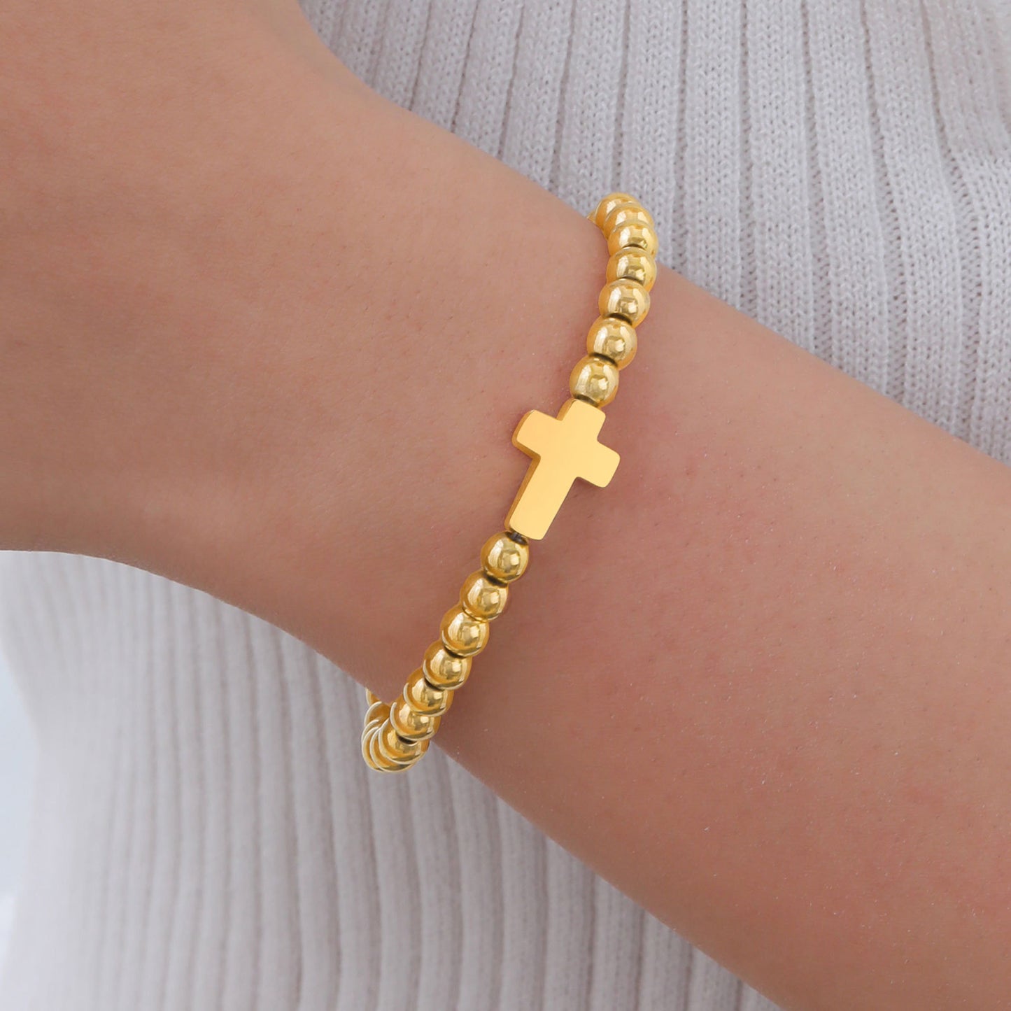 Beaded Gold Bracelet Simple Women's Jewelry