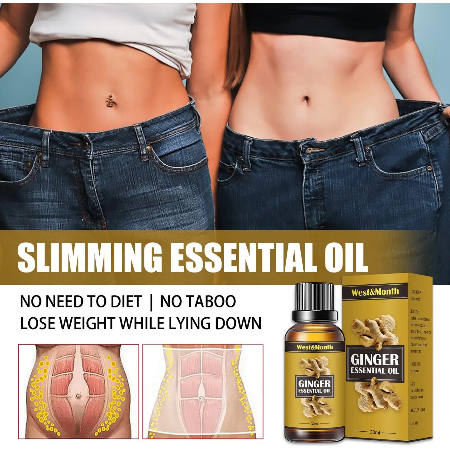 Moisturizing Skin Slimming Body Oil for slimming, shaping Louisiana Mart