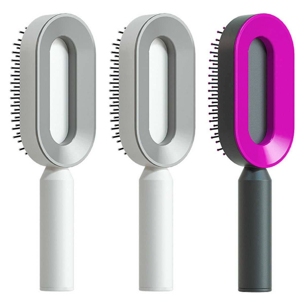 Self Cleaning Hair Brush For Women One-key Cleaning Hair Loss Airbag Massage Scalp Comb Anti-Static Hairbrush Louisiana Mart