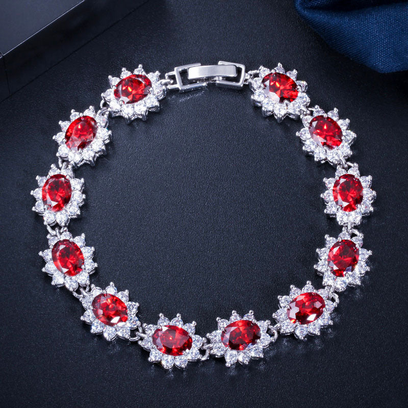 18K Real Platinum Plated Exquisite Super Zircon Bracelet