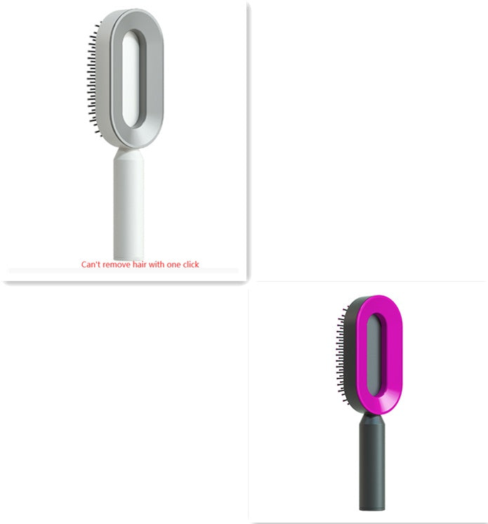 Self Cleaning Hair Brush For Women One-key Cleaning Hair Loss Airbag Massage Scalp Comb Anti-Static Hairbrush Louisiana Mart