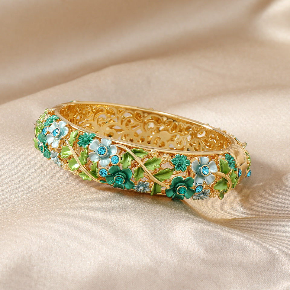 Women's Ethnic Style Hollow Painted Alloy Bracelet
