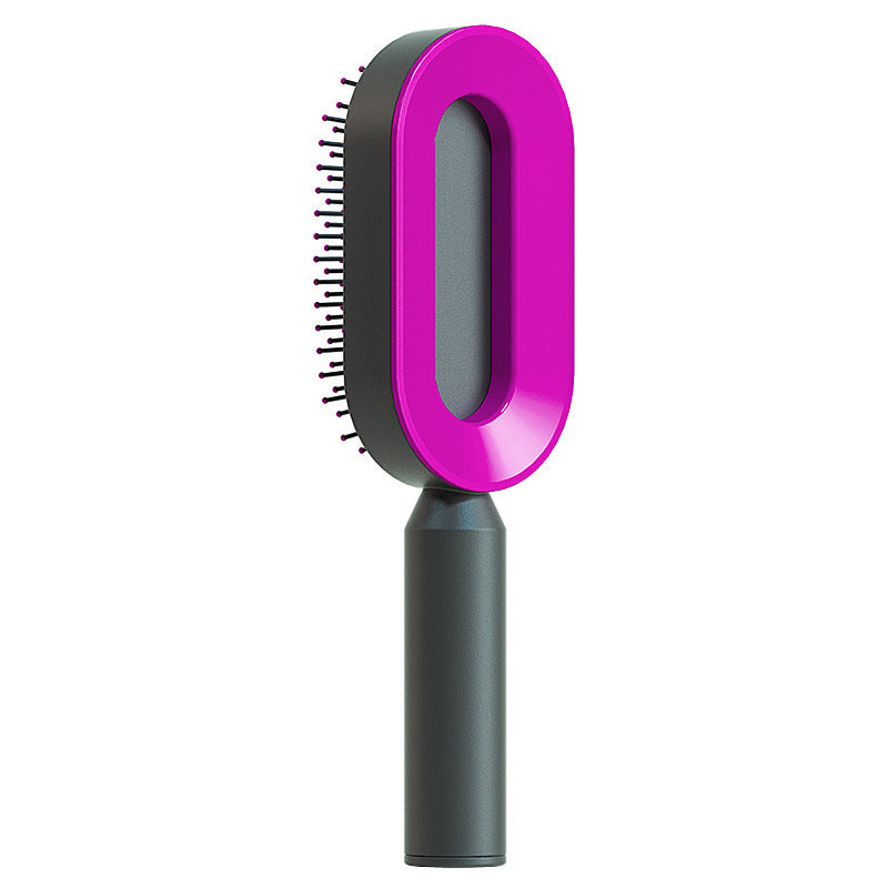 Self Cleaning Hair Brush For Women One-key Cleaning Hair Loss Airbag Massage Scalp Comb Anti-Static Hairbrush Louisiana Mart
