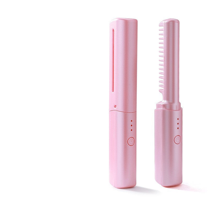 Professional Wireless Hair Straightener Curler Comb Fast Heating Negative Ion Straightening Curling Brush Hair Styling Tools Louisiana Mart