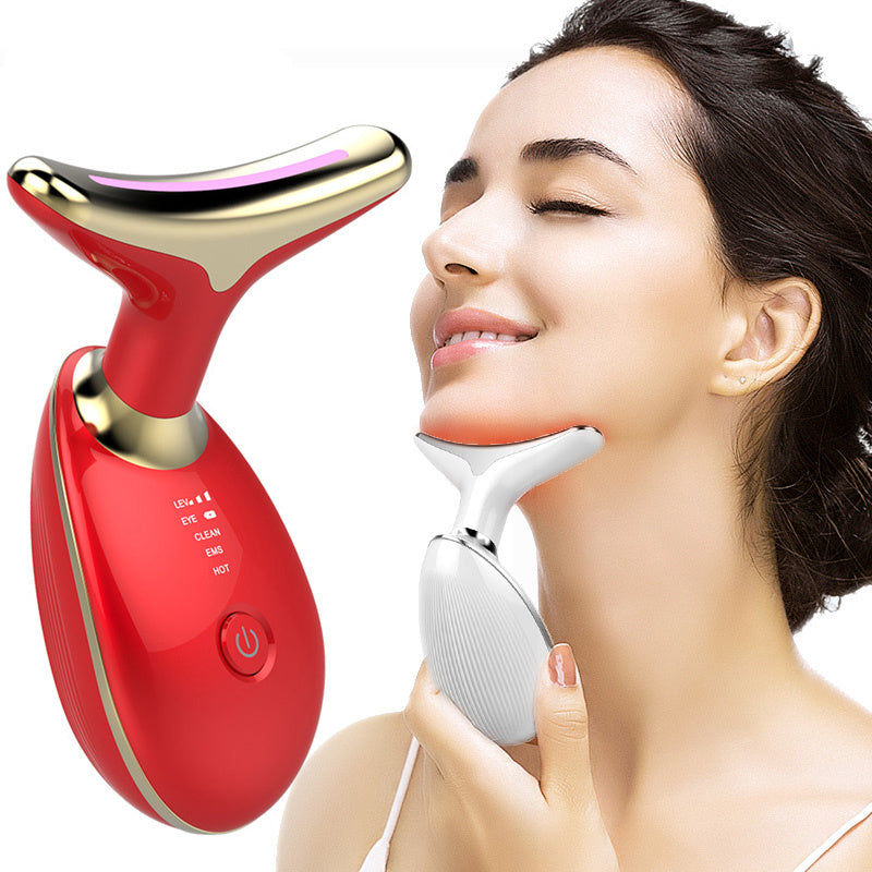 EMS Thermal Neck Lifting And Tighten Massager Electric Microcurrent Wrinkle Remover Louisiana Mart