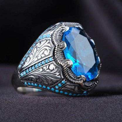 Diamond Grandmother Blue Zircon Ring