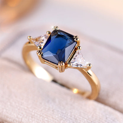 Ladies New Rectangular Fashion Simple Ring