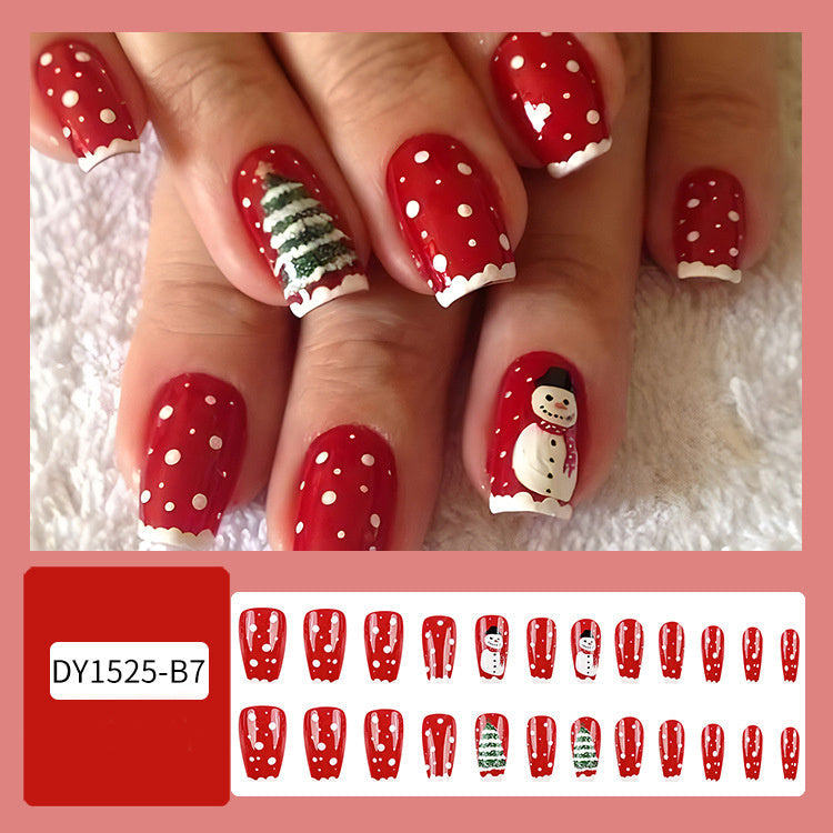 24pcs Christmas False Nails Hat Striped Snowflake Nail Art Stickers For Parties Dances Or Holiday Wear Louisiana Mart