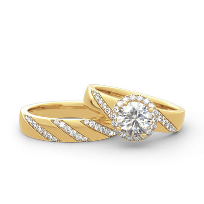 Micro Inlaid Zircon Couple Rings Women's Fashion Wedding Ring