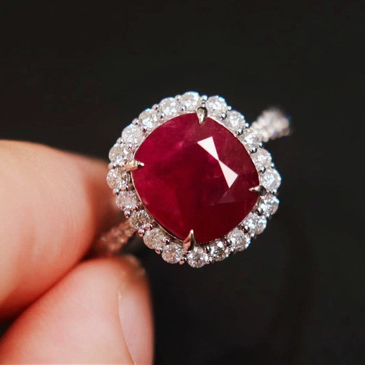 S925 Sterling Silver Diamond Inlaid Ring