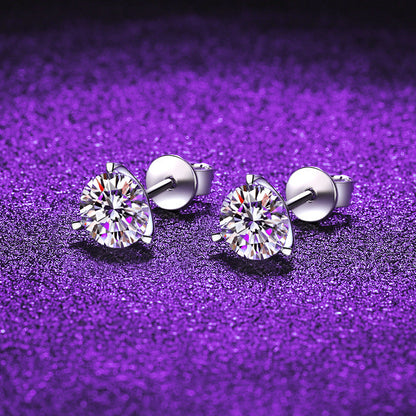 Three-Claw Moissanite Stud Earrings in Louisiana | Classic Women's Jewelry