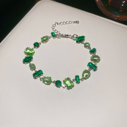 Irregular Geometric Zircon Drop-shaped Bracelet