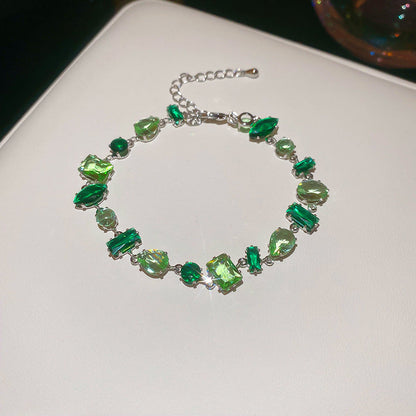 Irregular Geometric Zircon Drop-shaped Bracelet