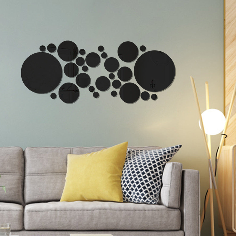 Big And Small Circles Mirror Sticker 3D Stereo Acrylic Wall Decoration Louisiana Mart