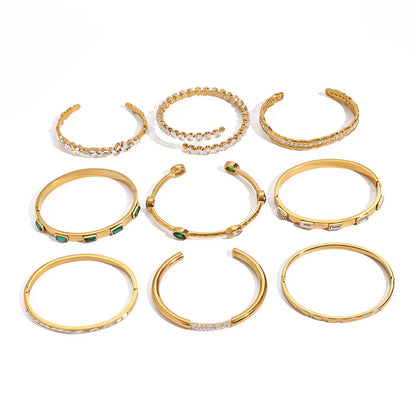 European And American Stainless Steel Zircon Bracelet High Sense