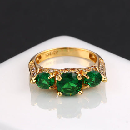 Fashion Ball Women's Ring Popular Beccarite Gold Plated Ring