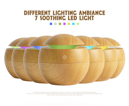 USB Aroma Essential Oil Ultrasonic Cold Steam Diffuser Air Humidifier Purifier 7 Color Change LED Night Light for Home Office Louisiana Mart