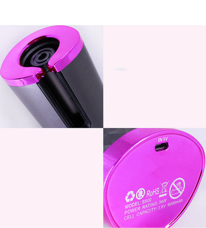 Rechargeable Automatic Hair Curler Women Portable Hair Curling Iron LCD Display Ceramic Curly Rotating Curling Wave Styer Louisiana Mart