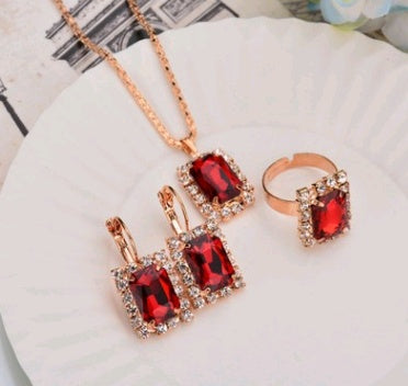 Bridal Jewelry Set Complete Wedding Necklace Earrings Ring