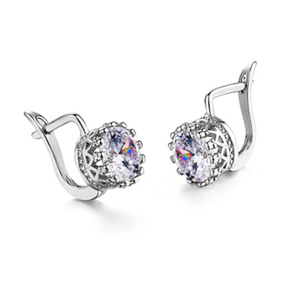 Korean Retro Crown Earrings Ear Clip