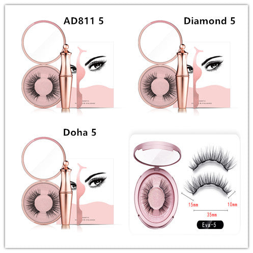 Natural Long Lasting Magnetic Liquid Eyeliner & Magnetic False Eyelashes & Tweezer Set Make up Set Louisiana Mart