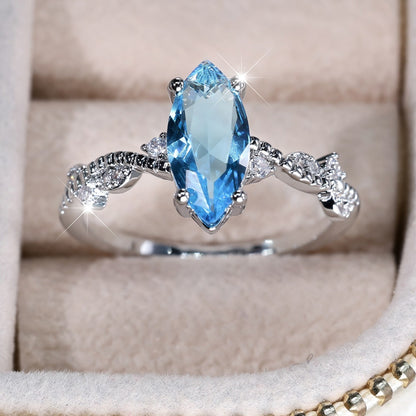 Fashion Personality Navy Blue Horse Eye Ring