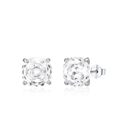 Exquisite Camellia Flower Stud Earrings Women's Anti-allergy Ear-caring