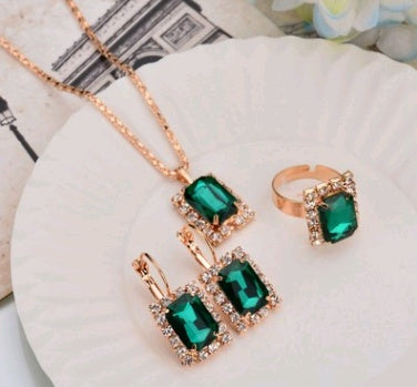 Bridal Jewelry Set Complete Wedding Necklace Earrings Ring